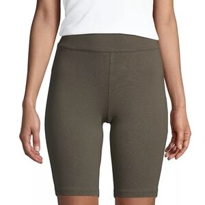 Lands' End Starfish Army Green High Rise Bike Shorts 9" Inseam sz XL 18